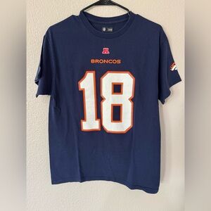 Denver Broncos Peyton Manning T-Shirt Men’s Medium Blue NFL Team Apparel Tee